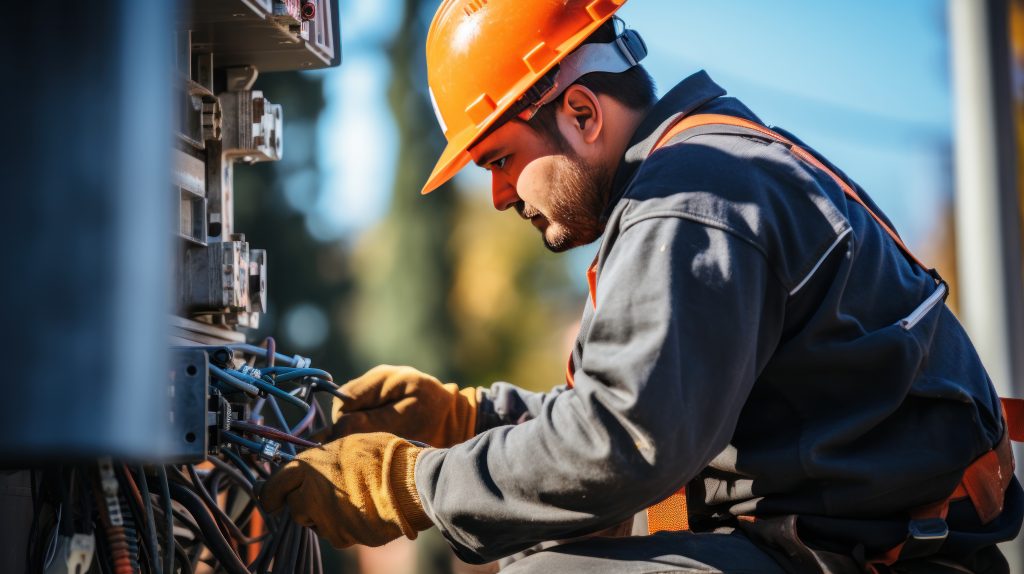 Licensed electrician servicing a home in St. Louis County, MO.